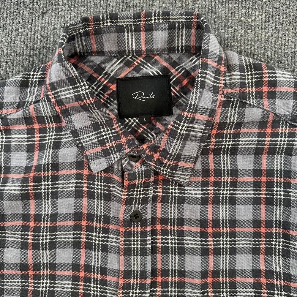 Rails Men’s Wyatt Shirt Relaxed Fit Soft Slub Cotton Button Up Plaid Shirt L